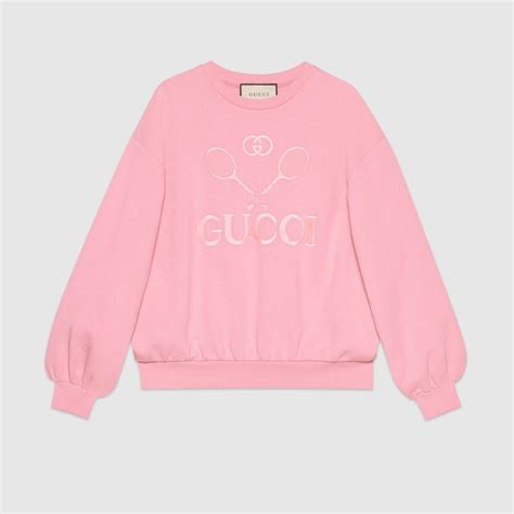 gucci pink tennis shirt|Gucci pink sweatshirt.